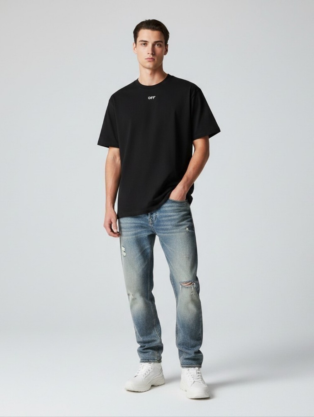 Off White Skate Fit Graffiti Short Sleeve Tee Shirt, NWT, Large